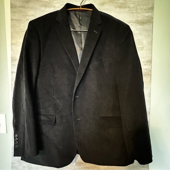 Adolfo Other - ADOLFO Men's BLACK Corduroy LINED 2-Button SPORT COAT/BLAZER/JACKET Size 44R